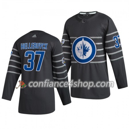 Adidas Maillot de Hockey Winnipeg Jets Connor Hellebuyck 37 Gris 2020 NHL All-Star Authentic - Homme